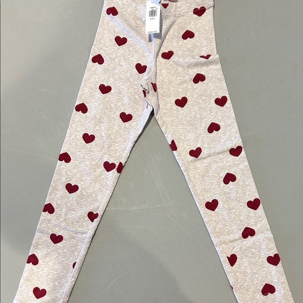 Old Navy Red Heart Print Kids Leggings